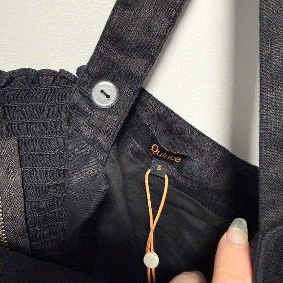 Quince 100% European Linen Fitted Tank Small Black NWT - Picture 5 of 9